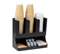 VCCUIOB Mind Organiseur de Rangement Vertical à 6 Compartiments pour café, Condiments et Tasses Noir