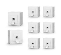 VCELINK Prise Réseau CAT6A, 1 Port RJ45 LAN, Encastre Ou Apparente, Blindée 10 Gbit/s 500 MHz, Compatible PoE, CAT6/CAT5, Norme EIA/TIA T568A&B, Blanc, 8 Pièces
