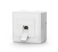 VCELINK Prise Réseau CAT6A, 1 Port RJ45 LAN, Encastre Ou Apparente, Blindée 10 Gbit/s 500 MHz, Compatible PoE, CAT6/CAT5, Norme EIA/TIA T568A&B, Blanc, 1 Pièce