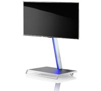 VCM 17833 Bigosa Meuble TV avec Éclairage à LED et Télécommande Aluminium/MDF Blanc/Anthracite