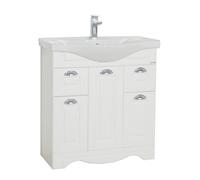 VCM 2-pièces lavabo Largeur 75 cm Ensemble de Meubles de Salle de Bains lavabo Campagne tiroirs Casalo XL Blanc