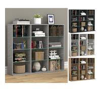 VCM Holz CD DVD Standregal Bücherregal Raumteiler Deko Regal Glas Zilas L Aspect béton