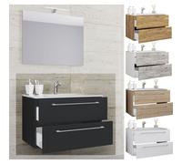 VCM 2pcs lavabo meubles de salle de bains ensemble lavabo Badinos 2 tiroirs 2pcs lavabo meubles de salle de bains ensemble lavabo Badinos 2 tiroirs Blanc