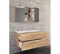 VCM 3-pièces double lavabo 2 lavabos ensemble de meubles de salle de bains lavabo Budasi SC 3-pièces double lavabo 2 lavabos ensemble de meubles de salle de bains lavabo Budasi SC Brun