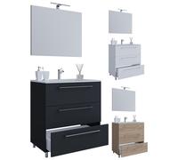 VCM 3-pièces lavabo meuble de salle de bains ensemble lavabo Badinos tiroir 3 SP 3-pièces lavabo meuble de salle de bains ensemble lavabo Badinos tiroir 3 SP Blanc