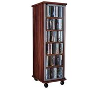 VCM Bois CD DVD Stand Étagère Armoire Étagère sur pied Roulettes pivotantes Valenza Porte en verre Bois CD DVD Stand Étagère Armoire Étagère sur pied Roulettes pivotantes Valenza Porte en verre Brun
