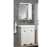 VCM 3pcs. lavabo largeur 60 cm set de meubles de salle de bain lavabo armoire de toilette Landhaus Casalo L Blanc