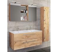 VCM 4-pièces double lavabo 2 lavabos ensemble de meubles de salle de bains lavabo Budasi SC 4-pièces double lavabo 2 lavabos ensemble de meubles de salle de bains lavabo Budasi SC Brun