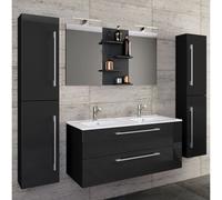 Vcm 5-Pièces Double Lavabo 2 Meubles De Salle De Bains Ensemble Lavabo Budasi Miroir 5-Pièces Double Lavabo 2 Meubles De Salle De Bains Ensemble Lavabo Budasi Miroir