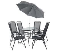 Ensemble de meubles de jardin 7 pièces | groupe de salle à manger de groupe de sièges | 1x table, 6x chaises | dimensions de table env. H. 70 x W. 110 x D. 55 cm | Hochlehner Set 110