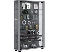 VCM 906131 Lumo Mini Vitrine Indépendante Bois Argent 90 x 59 x 18 cm