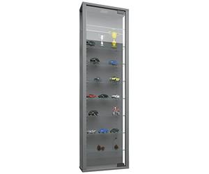 VCM 911776 Stano Vitrine sans Éclairage LED Bois/Verre Argent 115 x 33 x 18 cm
