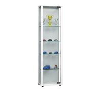 VCM 911783 Edana Mini Vitrine avec Eclairage LED Bois/Verre de sécurité ESG Blanc 115 x 33 x 18 cm