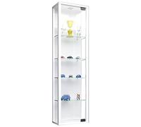 VCM 911786 Stano Vitrine sans Éclairage LED Bois/Verre Blanc 115 x 33 x 18 cm