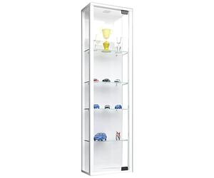 VCM 911786 Stano Vitrine sans Éclairage LED Bois/Verre Blanc 115 x 33 x 18 cm