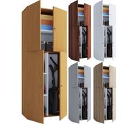 VCM Armoire à balais en bois Armoire à aspirateur Armoire de ménage Portes battantes Lona Armoire à balais en bois Armoire à aspirateur Armoire de ménage Portes battantes Lona Brun