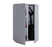 VCM Armoire à balais en Bois Armoire à aspirateur Armoire de ménage Portes battantes Lona L Gris