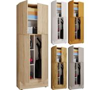 VCM Armoire à balais en bois Armoire à aspirateur Armoire de ménage Tiroir Lona S Armoire à balais en bois Armoire à aspirateur Armoire de ménage Tiroir Lona S Gris