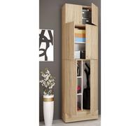 VCM Armoire à balais en bois Aspirateur Armoire de nettoyage Armoire de ménage Tiroir Lona SA Armoire à balais en bois Aspirateur Armoire de nettoyage Armoire de ménage Tiroir Lona SA Brun