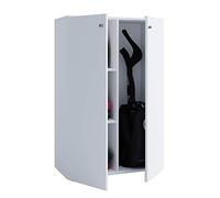 VCM Armoire à balais en bois Aspirateur Armoire domestique Portes articulées Lona L Armoire à balais en bois Aspirateur Armoire de ménage Portes articulées Lona L Blanc