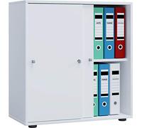 VCM Armoire de bureau 70 x 37 x 73 cm, 2 portes, 2 compartiments | Espace de rangement fermé pour les fichiers et les dossiers - Étude ou salle d'étude - Professionnels et étudiants - Matériau
