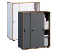 VCM Armoire de bureau à 2 compartiments Armoire à dossiers moderne à portes coulissantes Dimensions : H 74 x L 60 x P 37 cm ¿ Salia 2 compartiments