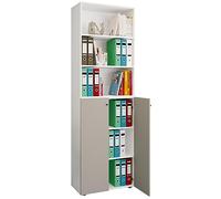 VCM Armoire de bureau Livres Classeurs Meuble de bureau Armoire Lona 6 portes battantes Étagère Multicolore