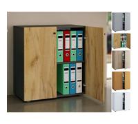 VCM Armoire de bureau Livres Dossiers Meuble de bureau Armoire Lona 2 portes battantes Armoire de bureau Livres Dossiers Meuble de bureau Armoire Lona 2 portes battantes Gris