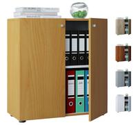 VCM Armoire de bureau Livres Dossiers Meuble de bureau Armoire Lona 2 portes battantes Armoire de bureau Livres Dossiers Meuble de bureau Armoire Lona 2 portes battantes Brun