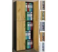 VCM Armoire de bureau Livres Dossiers Meuble de bureau Armoire Lona 5 compartiments portes battantes Armoire de bureau Livres Dossiers Meuble de bureau Armoire Lona 5 compartiments portes battantes Gr