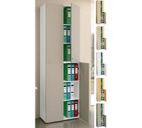 VCM Armoire de bureau Livres Dossiers Meuble de bureau Armoire Lona 6 portes battantes Armoire de bureau Livres Dossiers Meuble de bureau Armoire Lona 6 portes battantes Gris