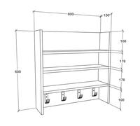VCM meuble haut rangement, placard mural, armoire suspendue, meuble cuisine mural Blanc