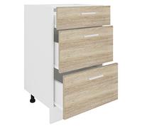 VCM Armoire de cuisine Largeur 50 cm Tiroir Meuble bas Cuisine Meubles de cuisine Esilo Armoire de cuisine Largeur 50 cm Tiroir Meuble bas Cuisine Meubles de cuisine Esilo Blanc/Chêne Sonoma