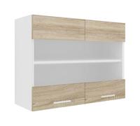 VCM Armoire de cuisine Largeur 80 cm Mat Porte en verre Armoire suspendue Cuisine Meubles de cuisine Esilo Multicolore