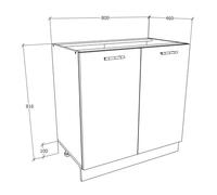 VCM Armoire de cuisine Largeur 80 cm Portes battantes Meuble bas de cuisine Esilo Armoire de cuisine Largeur 80 cm Portes battantes Meuble bas de cuisine Esilo Multicolore