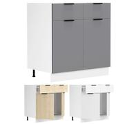 VCM Armoire de cuisine Largeur 80 cm Tiroir Meuble bas Cuisine Fasola Armoire de cuisine Largeur 80 cm Tiroir Meuble bas Cuisine Fasola Blanc