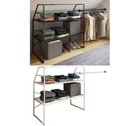 VCM Armoire ouverte en métal avec penderie et étagère de toit Disal Armoire ouverte en métal avec penderie et étagère de toit Disal Noir
