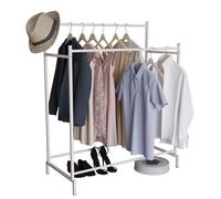 VCM Armoire ouverte en métal, penderie praticable, tringle à vêtements Labol L Blanc