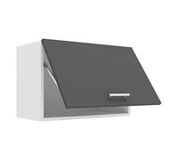 VCM Armoire Suspendue 1 Porte, Bois d'ingénierie, Blanc/Anthracite, Taille Unique