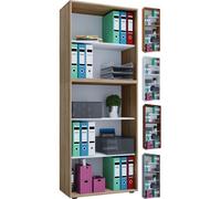 VCM Bois Bureau Stand Étagère Livres Classeurs Étagère à dossiers Étagère à livres Lona 5f Bois Bureau Stand Étagère Livres Classeurs Étagère à dossiers Étagère à livres Lona 5f Gris