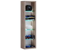 VCM Bois CD DVD Étagère sur pied Bibliothèque Rangement Déco Étagère en verre Rasato L Bois CD DVD Étagère sur pied Bibliothèque Rangement Déco Étagère en verre Rasato L Brun