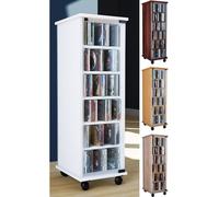 VCM Bois CD DVD Stand Étagère Armoire Étagère sur pied Roulettes pivotantes Valenza Porte en verre Bois CD DVD Stand Étagère Armoire Étagère sur pied Roulettes pivotantes Valenza Porte en verre Brun