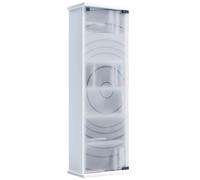 VCM Bois,CD,DVD,Stand,étagère,Armoire,Rangement,étagère sur Pied,Support,Porte vitrée,Tilano,M Blanc