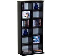 VCM Bois CD DVD Stand Étagère Rangement Étagère sur pied Milano Bois CD DVD Stand Étagère Rangement Étagère sur pied Milano Noir