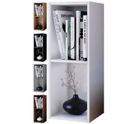 VCM Bois CD DVD Stand Rangement Étagère sur pied Bibliothèque Déco Étagère Mendas 2 compartiments Bois CD DVD Stand Rangement Étagère sur pied Bibliothèque Déco Étagère Mendas 2 compartiments Brun
