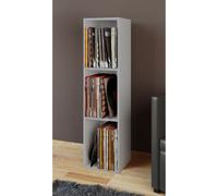 VCM Bois Disques vinyles LP Stand Étagère d'archivage Support de rangement Platto 3 compartiments Bois Disques vinyles LP Stand Étagère d'archivage Support de rangement Platto 3 compartiments Gris