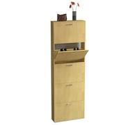 VCM Bois, étagère, Benne, étagère à Chaussures, Armoire à Chaussures, Benne à Chaussures, 5, abattants, Sulos, XL Chêne Miel