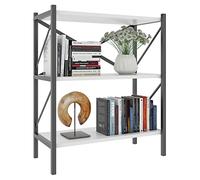 VCM Bois Métal Rangement Étagère sur pied Bibliothèque Déco Livres Étagère sur pied Insasi 2 Bois Métal Rangement Étagère sur pied Bibliothèque Déco Livres Étagère sur pied Insasi 2 Blanc