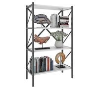 VCM Bois Métal Rangement Étagère sur pied Bibliothèque Déco Livres Étagère sur pied Insasi 4 Bois Métal Rangement Étagère sur pied Bibliothèque Déco Livres Étagère sur pied Insasi 4 Blanc