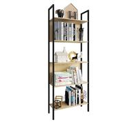 VCM bois,métal,rangement,stand,étagère,bibliothèque,déco,livres,étagère sur pied,flakos,5 Brun